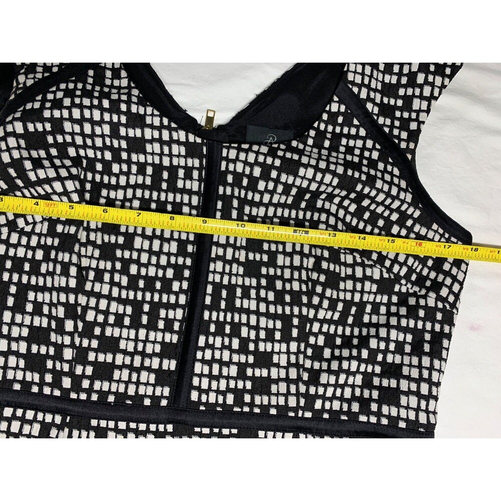 Adrianna Papell Dress Womens 8P Geometric Pixel Sleeveless Sheath Lined Career - Picture 4 of 8